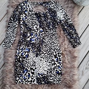 Blue Leopard Party Dress